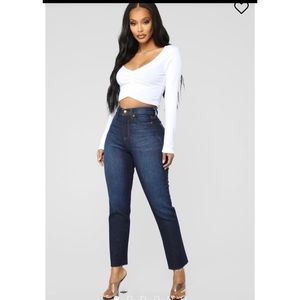 Burning Love High Rise Mom Jeans - Dark Denim